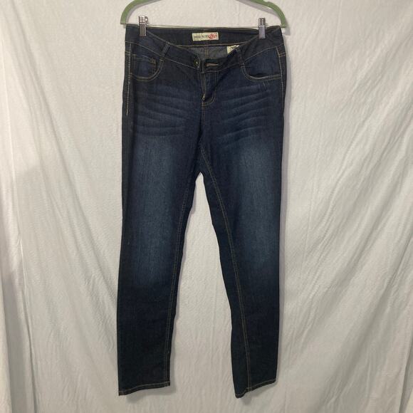 Paris Blues Size 11 Blue Stretch Denim Embroided Back Pocket Jeans - Picture 1 of 11
